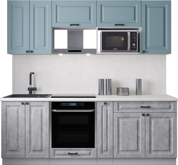 Изображение товара Кухонный гарнитур Интерлиния Мила Деко 2.2 (керамика/океан/опал светлый)