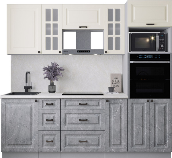 Изображение товара Кухонный гарнитур Интерлиния Мила Деко 2.3 (керамика/белый/опал светлый)