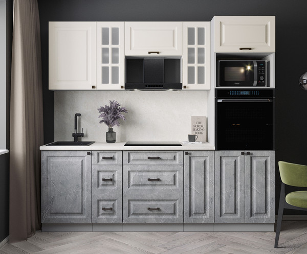 Изображение товара Кухонный гарнитур Интерлиния Мила Деко 2.3 (керамика/белый/опал светлый)