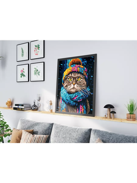 Изображение товара Картина по номерам PaintLine Котик в шапке / PL-00312