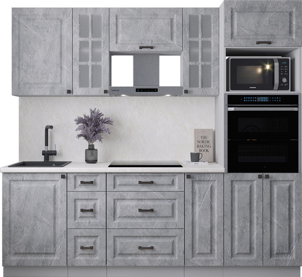 Изображение товара Кухонный гарнитур Интерлиния Мила Деко 2.3 (керамика/керамика/опал светлый)