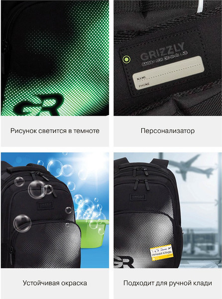 Изображение товара Рюкзак Grizzly RU-533-2 (черный/белый)