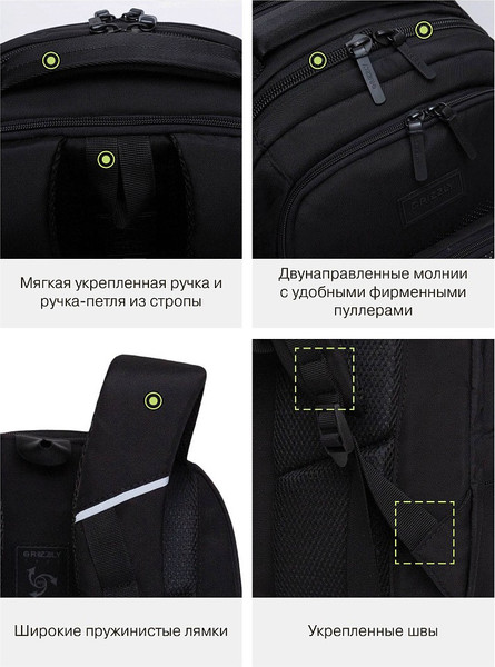 Изображение товара Рюкзак Grizzly RU-533-2 (черный/белый)