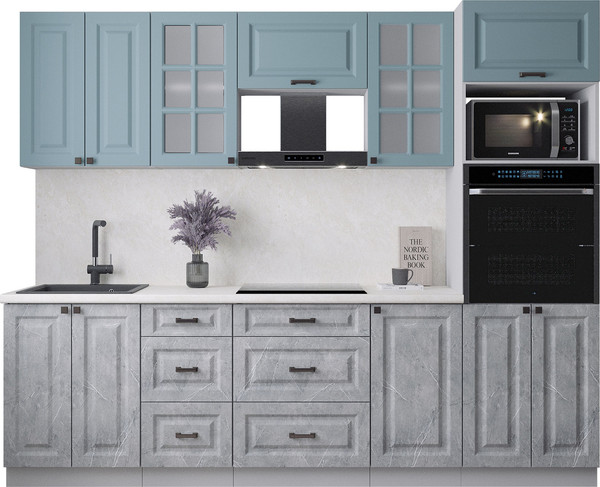 Изображение товара Кухонный гарнитур Интерлиния Мила Деко 2.6 (керамика/океан/опал светлый)