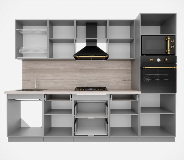 Изображение товара Кухонный гарнитур Интерлиния Мила Деко 2.8 (керамика/белый/опал светлый)