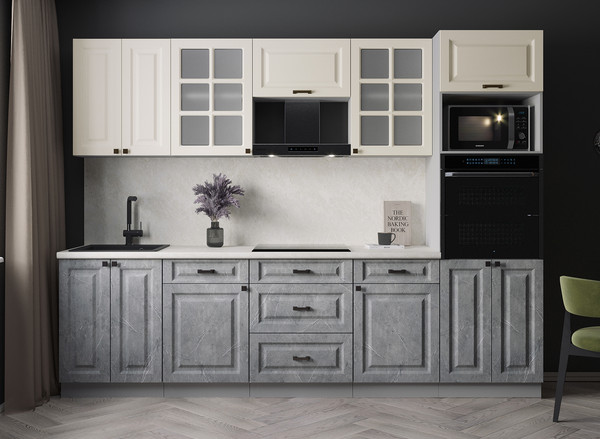 Изображение товара Кухонный гарнитур Интерлиния Мила Деко 2.8 (керамика/белый/опал светлый)