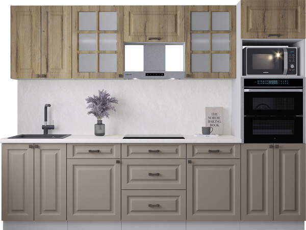 Изображение товара Кухонный гарнитур Интерлиния Мила Деко 2.8 (луна/дуб вотан/опал светлый)