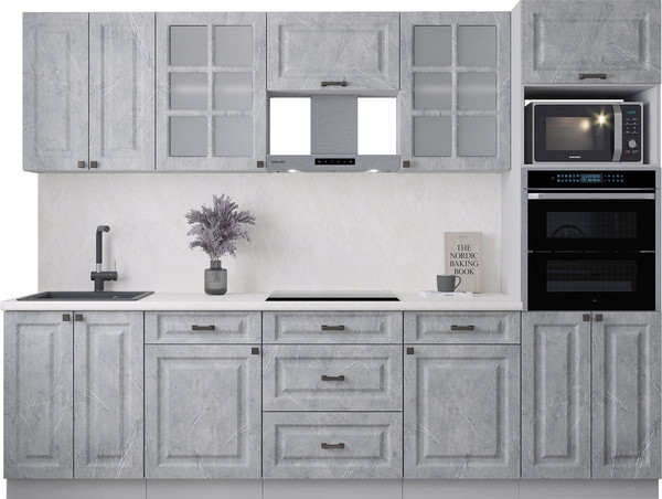 Изображение товара Кухонный гарнитур Интерлиния Мила Деко 2.8 (керамика/керамика/опал светлый)