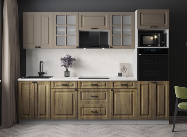 Изображение товара Кухонный гарнитур Интерлиния Мила Деко 2.8 (дуб вотан/луна/опал светлый)