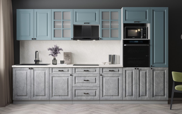 Изображение товара Кухонный гарнитур Интерлиния Мила Деко 3.4 (керамика/океан/опал светлый)