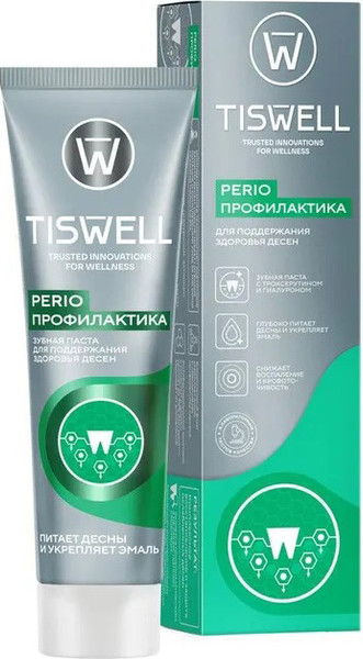 Изображение товара Зубная паста Tiswell С троксерутином и гиалуроном для поддержания здоровья десен (110г)