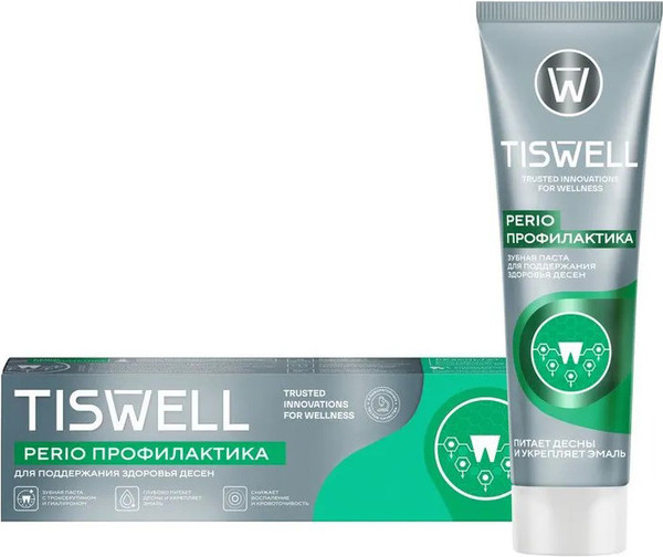 Изображение товара Зубная паста Tiswell С троксерутином и гиалуроном для поддержания здоровья десен (110г)
