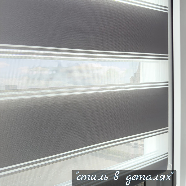 Изображение товара Рулонная штора Sundays Home Лайнс 61х160 с 2-мя направляющими LM-15 150см (светло-серый)