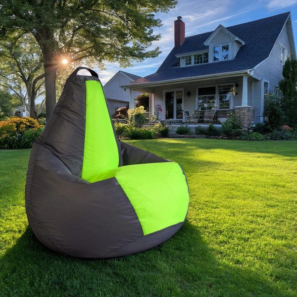 Изображение товара Бескаркасное кресло Mio Tesoro Груша Kombo XXL / GF-130x85-SN (серебристый/неон)