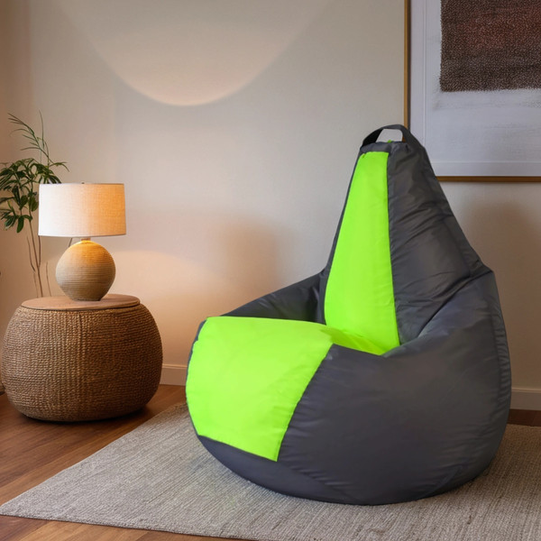 Изображение товара Бескаркасное кресло Mio Tesoro Груша Kombo XXL / GF-130x85-SN (серебристый/неон)