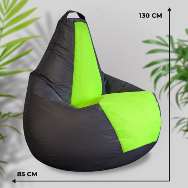 Изображение товара Бескаркасное кресло Mio Tesoro Груша Kombo XXL / GF-130x85-SN (серебристый/неон)