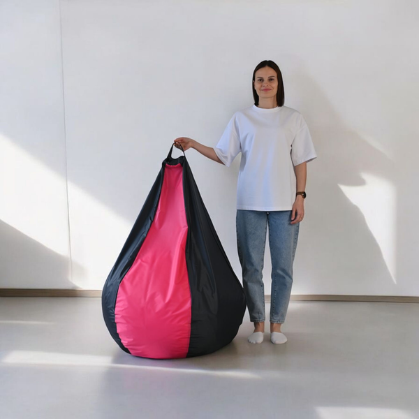 Изображение товара Бескаркасное кресло Mio Tesoro Груша Kombo XXL / GF-130x85-CHF (черный/фуксия)