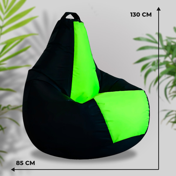 Изображение товара Бескаркасное кресло Mio Tesoro Груша Kombo XXL / GF-130x85-CHN (черный/неон)