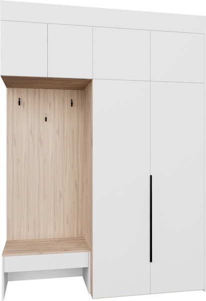 Изображение товара Секция в прихожую Рэйгрупп Рэй P257-B4-2-EB В4-2 (дуб элисон/белый премиум)