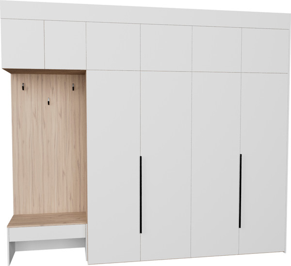 Изображение товара Секция в прихожую Рэйгрупп Рэй P257-B10-2-EB В10-2 (дуб элисон/белый премиум)