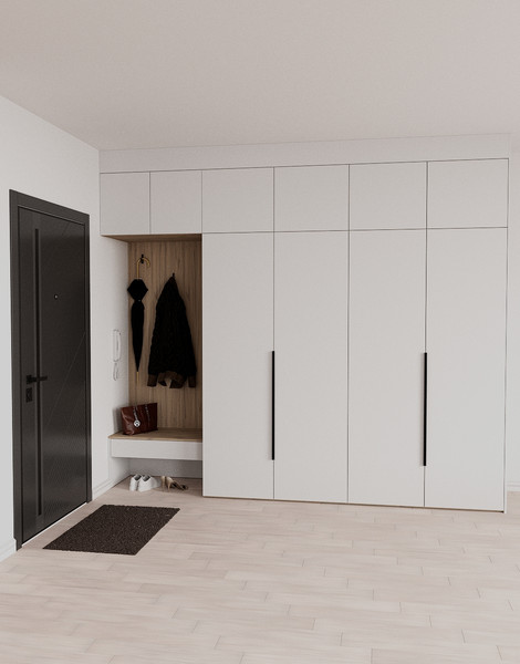 Изображение товара Секция в прихожую Рэйгрупп Рэй P257-B10-2-EB В10-2 (дуб элисон/белый премиум)