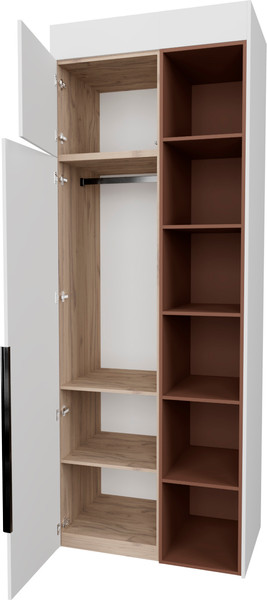 Изображение товара Шкаф Рэйгрупп Рэй S245-B2-EBL В2 (дуб элисон/белый премиум/античная латунь)