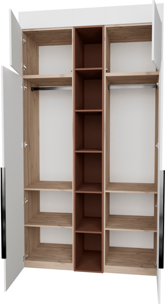 Изображение товара Шкаф Рэйгрупп Рэй S245-В4-EBL В4 (дуб элисон/белый премиум/античная латунь)