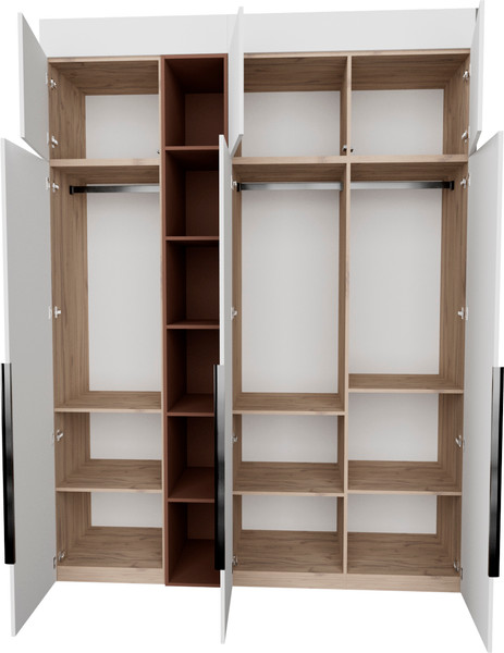 Изображение товара Шкаф Рэйгрупп Рэй S245-В7-1-EBL В7-1 (дуб элисон/белый премиум/античная латунь)