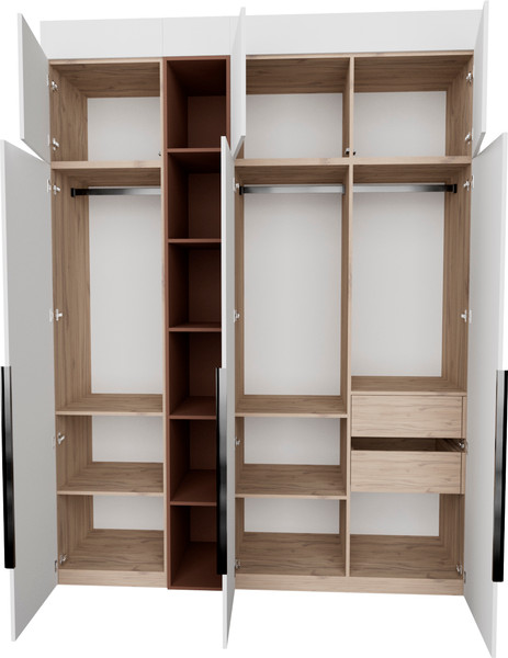 Изображение товара Шкаф Рэйгрупп Рэй S245-В7-2-EBL В7-2 (дуб элисон/белый премиум/античная латунь)