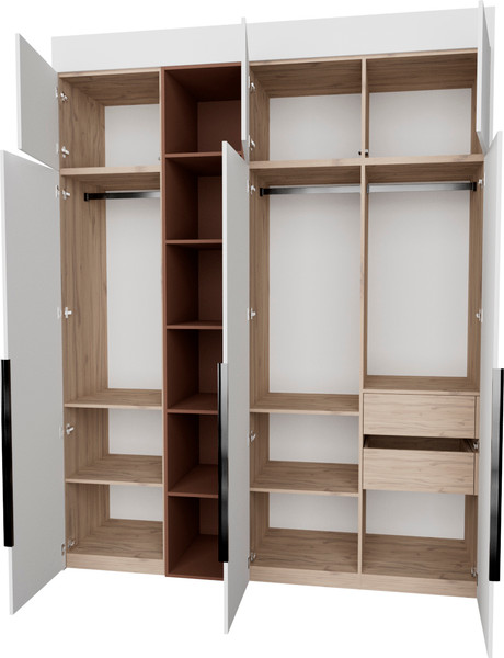 Изображение товара Шкаф Рэйгрупп Рэй S245-В8-2-EBL В8-2 (дуб элисон/белый премиум/античная латунь)