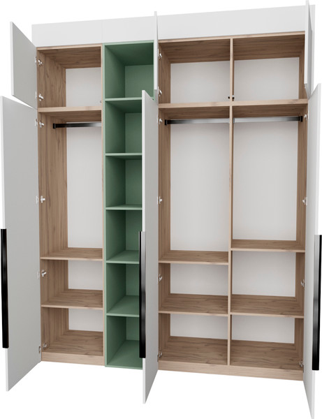 Изображение товара Шкаф Рэйгрупп Рэй S245-В8-1-EBZ В8-1 (дуб элисон/белый премиум/зеленый самшит)