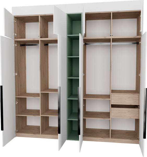 Изображение товара Шкаф Рэйгрупп Рэй S245-В10-2-EBZ В10-2 (дуб элисон/белый премиум/зеленый самшит)