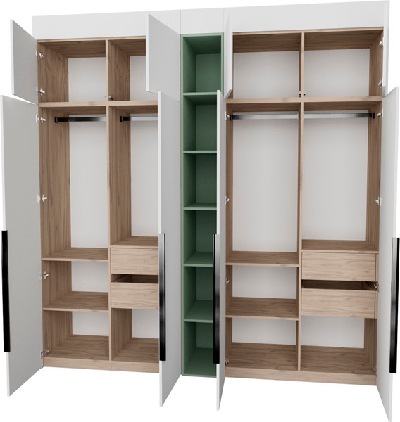 Изображение товара Шкаф Рэйгрупп Рэй S245-В10-3-EBZ В10-3 (дуб элисон/белый премиум/зеленый самшит)