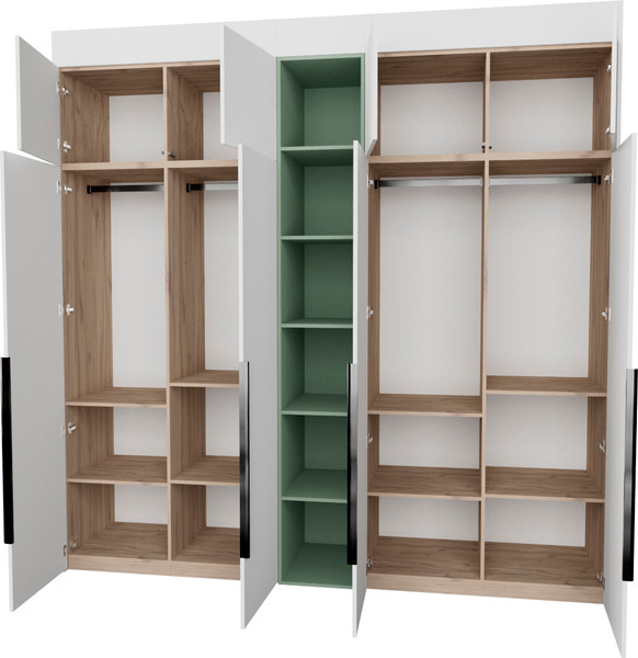 Изображение товара Шкаф Рэйгрупп Рэй S245-В11-1-EBZ В11-1 (дуб элисон/белый премиум/зеленый самшит)