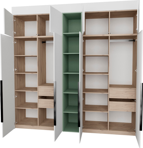 Изображение товара Шкаф Рэйгрупп Рэй S245-В11-3-EBZ В11-3 (дуб элисон/белый премиум/зеленый самшит)