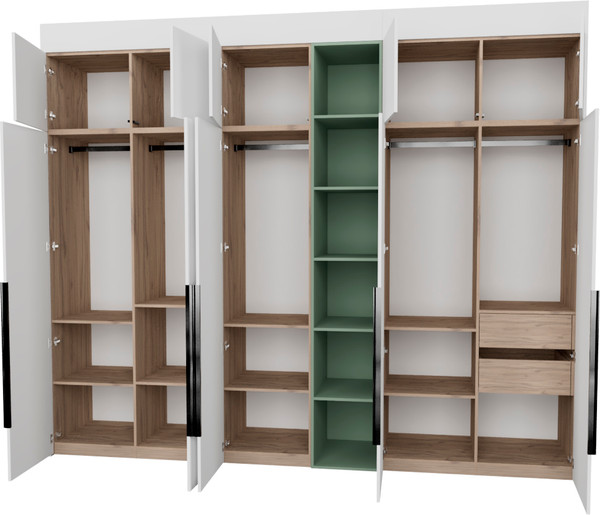 Изображение товара Шкаф Рэйгрупп Рэй S245-В14-2-EBZ В14-2 (дуб элисон/белый премиум/зеленый самшит)