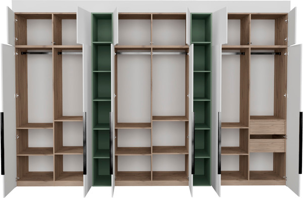 Изображение товара Шкаф Рэйгрупп Рэй S245-В18-2-EBZ В18-2 (дуб элисон/белый премиум/зеленый самшит)