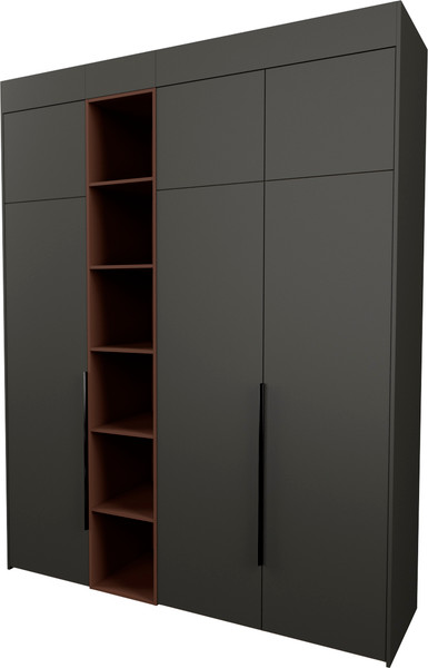 Изображение товара Шкаф Рэйгрупп Рэй S245-245В8-1-WKL В8-1 (дуб веллингтон/кобальт/античная латунь)