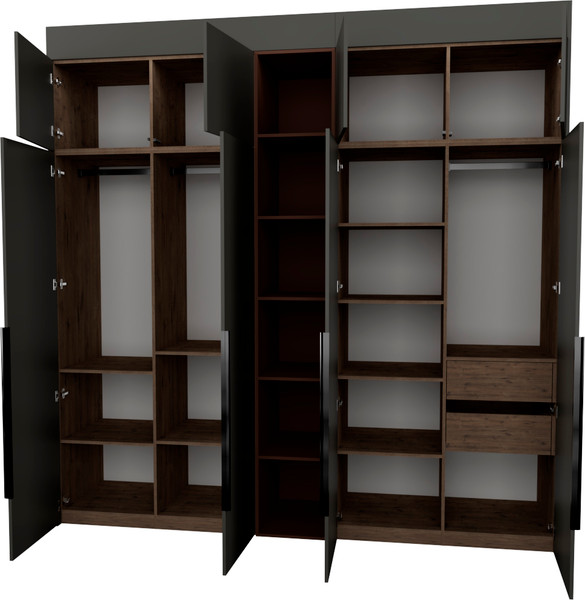 Изображение товара Шкаф Рэйгрупп Рэй S245-В11-2-WKL В11-2 (дуб веллингтон/кобальт/античная латунь)