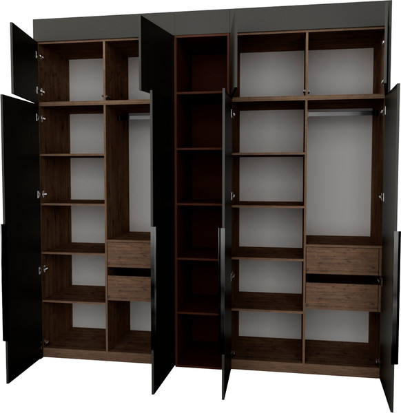 Изображение товара Шкаф Рэйгрупп Рэй S245-В11-3-WKL В11-3 (дуб веллингтон/кобальт/античная латунь)