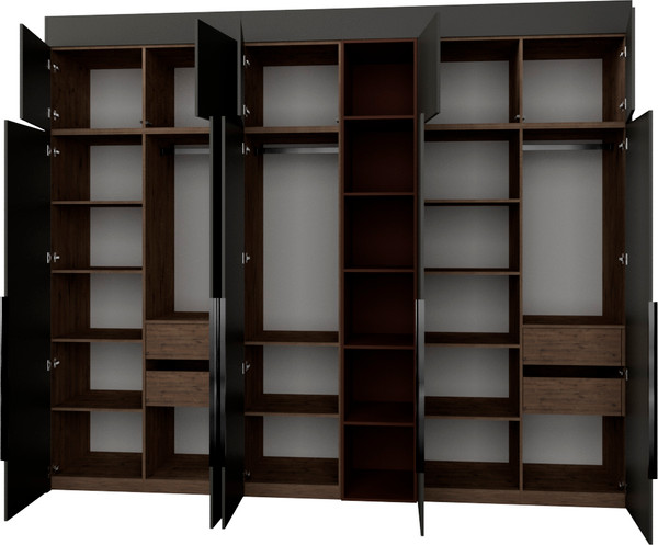 Изображение товара Шкаф Рэйгрупп Рэй S245-В14-3-WKL В14-3 (дуб веллингтон/кобальт/античная латунь)