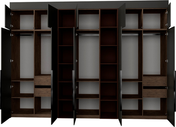 Изображение товара Шкаф Рэйгрупп Рэй S245-В17-3-WKL В17-3 (дуб веллингтон/кобальт/античная латунь)