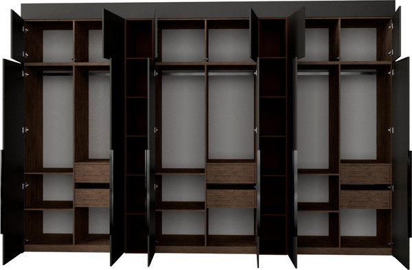 Изображение товара Шкаф Рэйгрупп Рэй S245-В18-4-WKL В18-4 (дуб веллингтон/кобальт/античная латунь)