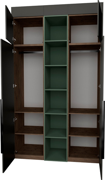 Изображение товара Шкаф Рэйгрупп Рэй S245-В5-WKZ В5 (дуб веллингтон/кобальт/зеленый самшит)