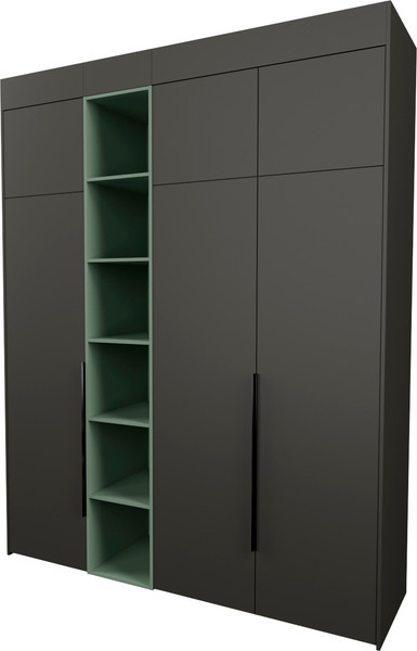 Изображение товара Шкаф Рэйгрупп Рэй S245-245В8-1-WKZ В8-1 (дуб веллингтон/кобальт/зеленый самшит)