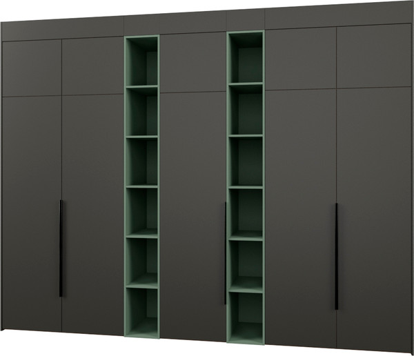 Изображение товара Шкаф Рэйгрупп Рэй S245-В16-2-WKZ В16-2 (дуб веллингтон/кобальт/зеленый самшит)