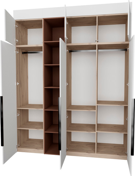 Изображение товара Шкаф Рэйгрупп Рэй S257-В8-1-EBL В8-1 (дуб элисон/белый премиум/античная латунь)