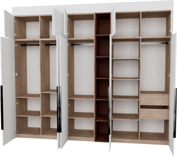 Изображение товара Шкаф Рэйгрупп Рэй S257-В13-2-EBL В13-2 (дуб элисон/белый премиум/античная латунь)