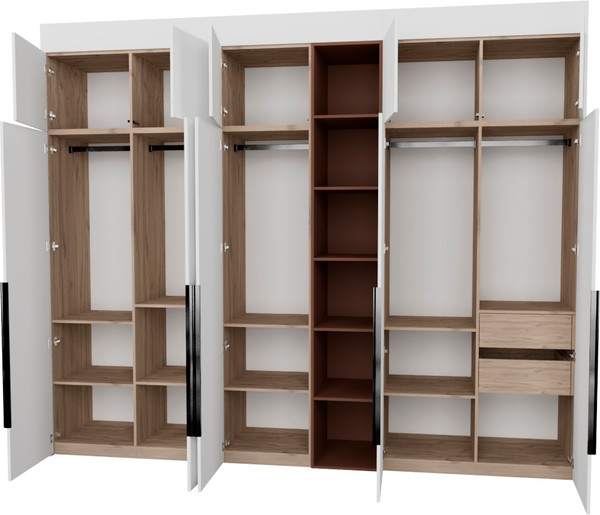 Изображение товара Шкаф Рэйгрупп Рэй S257-В14-2-EBL В14-2 (дуб элисон/белый премиум/античная латунь)