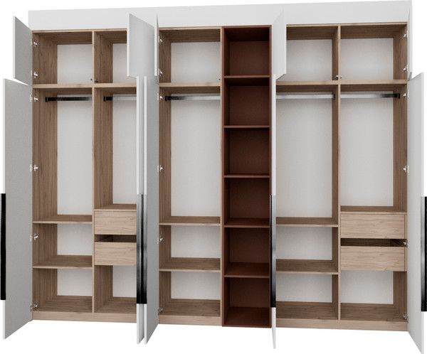 Изображение товара Шкаф Рэйгрупп Рэй S257-В14-3-EBL В14-3 (дуб элисон/белый премиум/античная латунь)